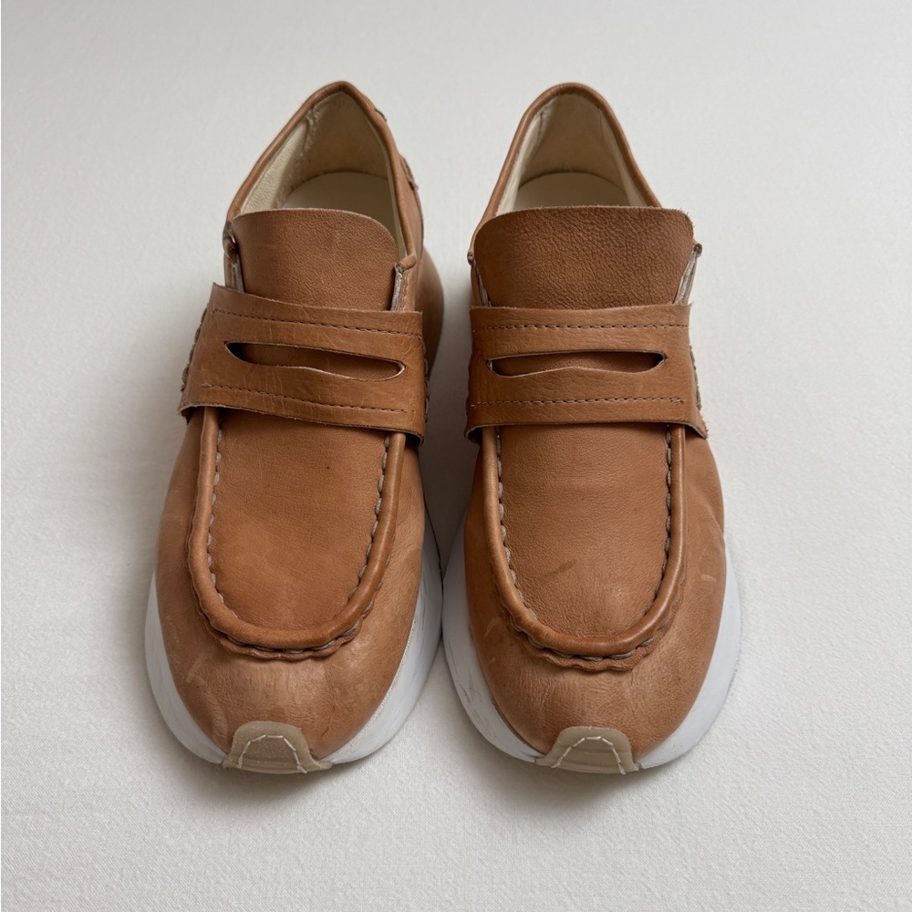 A.S. 98 Elian Platform Leather Loafer In Light Brown Cream Size 42 - US Size 11 - Picture 2 of 15